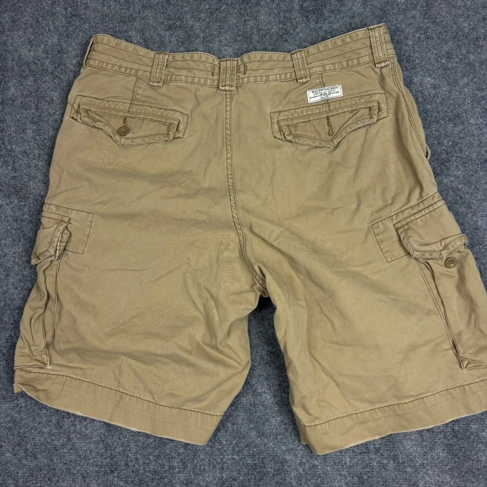 Polo Ralph Lauren Mens 38 Khaki Cargo Shorts Tan Cotton Classic Polo Chino 9